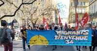 Manifestation contre les mesures répressives anti-migrants, le 25 mars 2023 à Montpellier