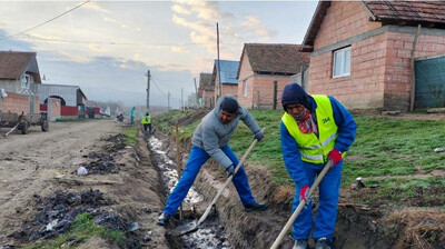Des migrants travaillant dans la ville de Sibiu en Roumanie. Crédit : InfoMigrants