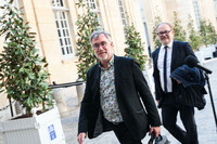 Yannick Morez à son arrivée à Matignon, à Paris, où il a été reçu par la première ministre, Elisabeth Borne, le 17 mai 2023. CYRIL BITTON / DIVERGENCE POUR « LE MONDE »