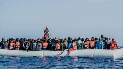 L'Ocean Viking a secouru 236 personnes au large de la Libye, mardi 27 avril 2021. Crédit : Flavio Gasperini / SOS Méditerranée