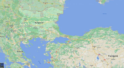 La Bulgarie partage ses frontières, au sud, avec la Turquie et la Grèce. Crédit : Google map