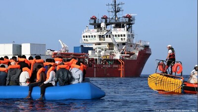 Le navire Ocean Viking a secouru plus de 3 500 personns en mer depuis 2019./ MSF - H. Wallace