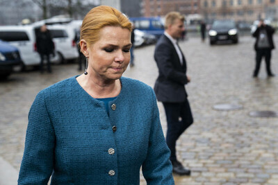 L'ancienne ministre de l'Intégration Inger Støjberg, à sa sortie du tribunal, le 13 décembre à Copenhague. (Ritzau Scanpix/Bestimage)